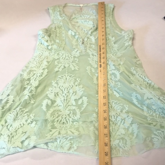 Free people women’s reign over me lace mini dress sz 2 green lined skirt - Picture 14 of 14